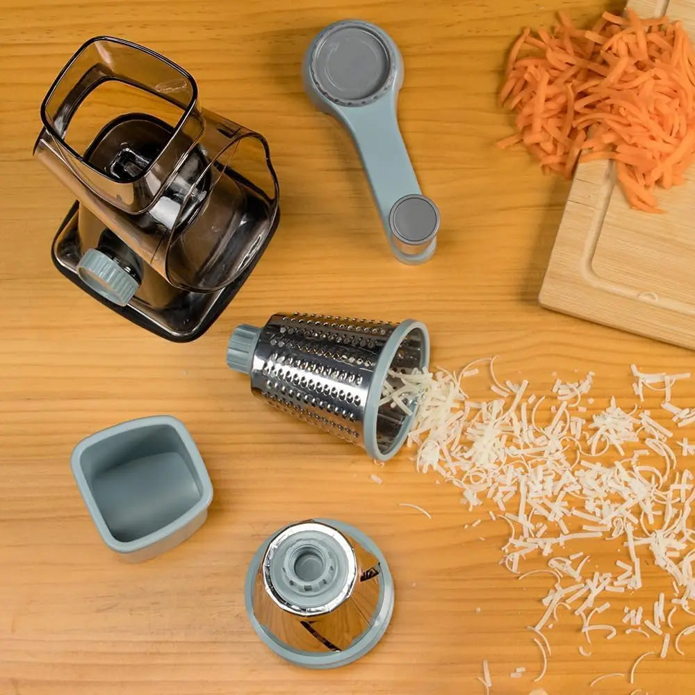 Râpe Rotative 3-en-1 Pour Fromage Et Légumes Avec Ventouse