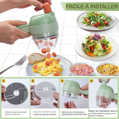coupe-légumes électrique 5 en 1, l™ robot culinaire et hachoir portables