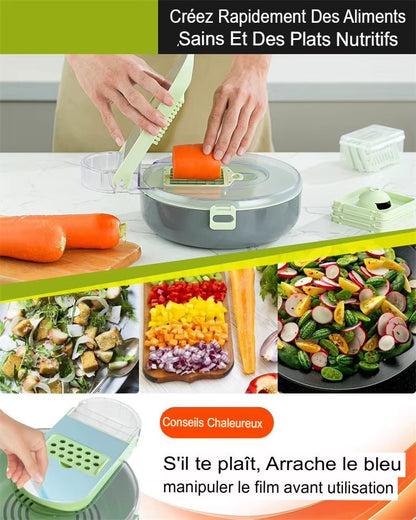 Hachoir a legumes 9 en 1 mandoline trancheur carotte 