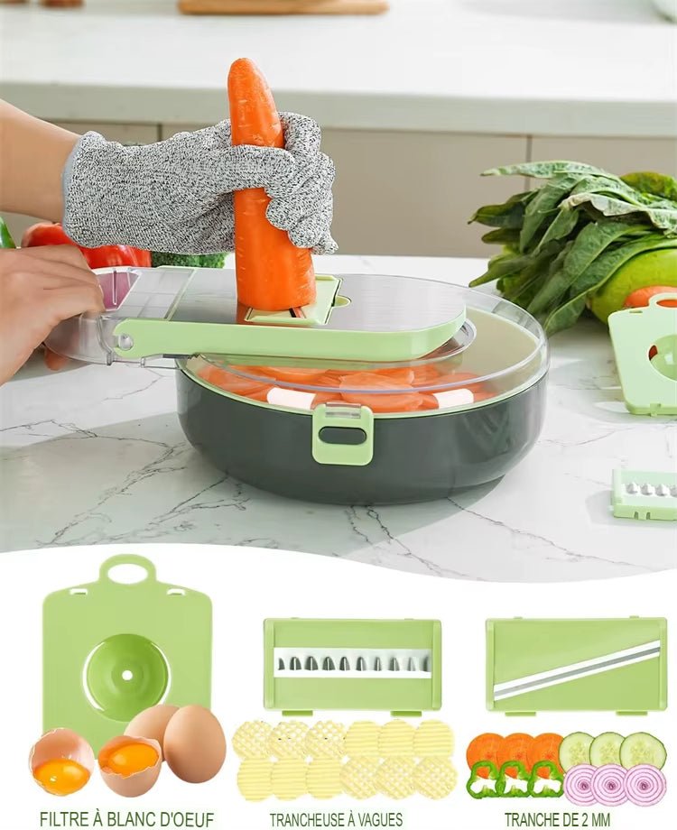 Hachoir a legumes 9 en 1 mandoline trancheur raper carotte