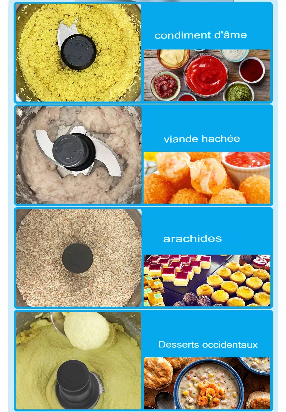 Hachoir alimentaire automatique professionnel
