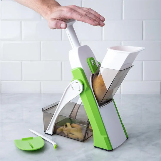 Mandoline cuisine bouton poussoir protege doigts