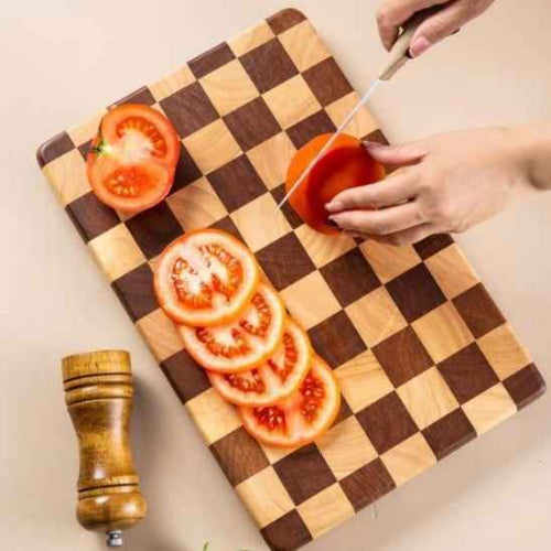 Planche a découper en bois décoratif pour légumes