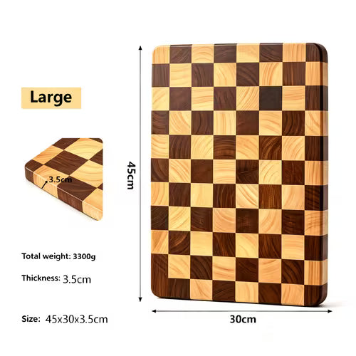 Planche à découper bois™ | Design Damier Élégance