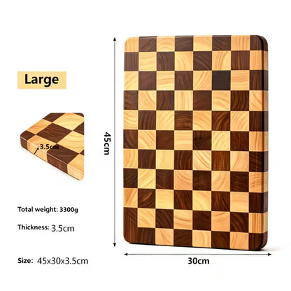 Planche à découper bois™ | Design Damier Élégance