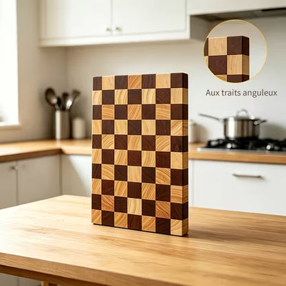 Planche à découper bois™ | Design Damier Élégance