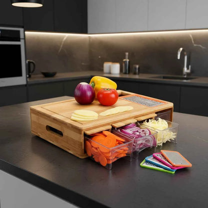 Planche à découper multifonctionnelle avec tiroir™ | ensemble d'outils  pour la cuisine