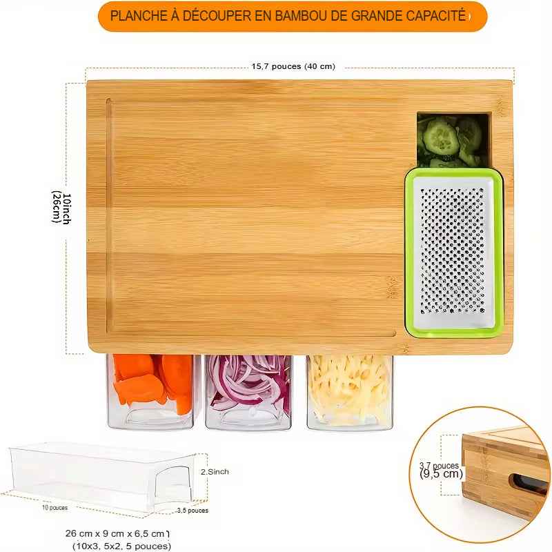 Planche à découper multifonctionnelle avec tiroir™ | ensemble d'outils  pour la cuisine