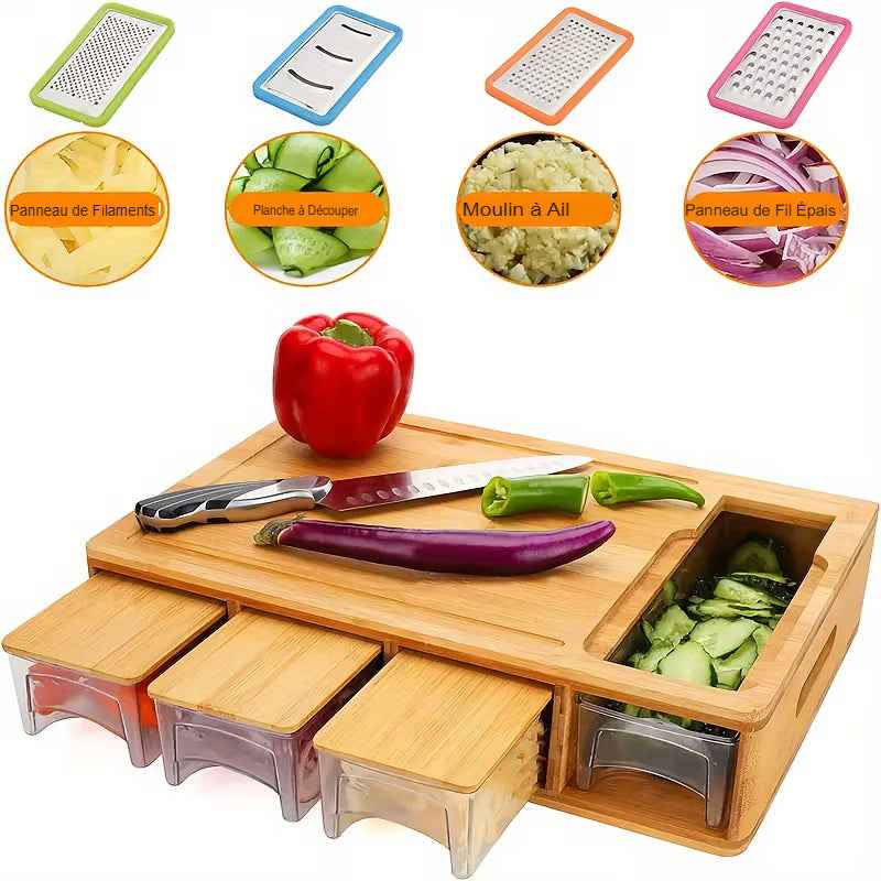 Planche à découper multifonctionnelle avec tiroir™ | ensemble d'outils  pour la cuisine