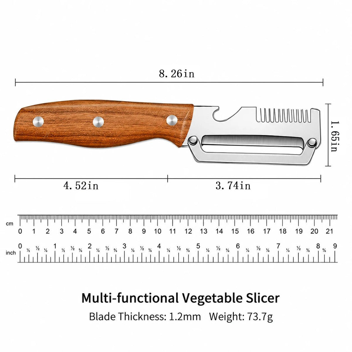 Éplucheur Trancheur 3-en-1 en Inox pour Légumes