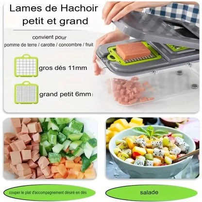 Hachoir à légumes multifonctionnel 16/25 en 1™  |poignée, grille alimentaire