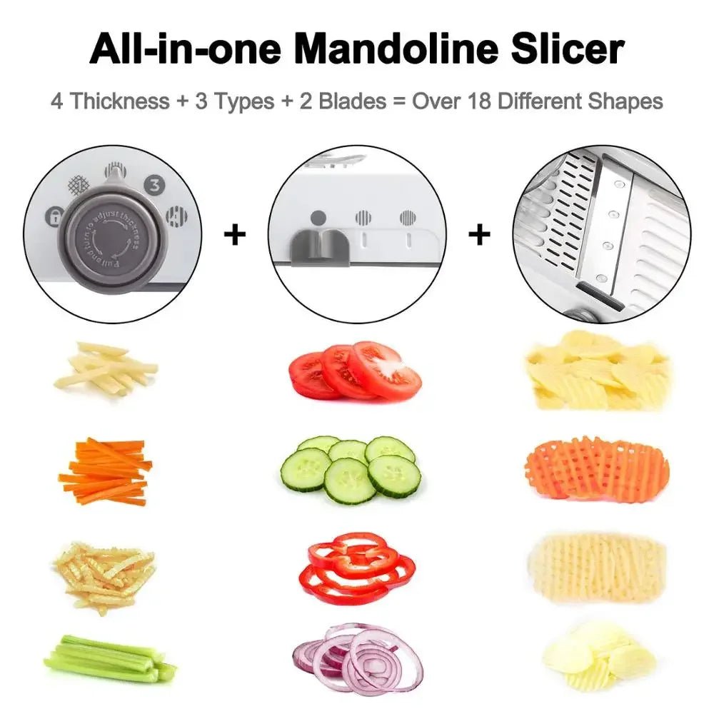 Mandoline Slicer Réglable Inox pour Légumes et Fruits
