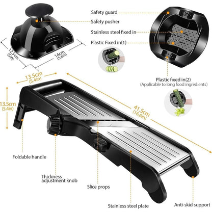 Mandoline Trancheuse | Réglable en acier inoxydable avec lame tranchante intégrée, coupe - légumes professionnel, Mandoline japonaise - ustensilesZ