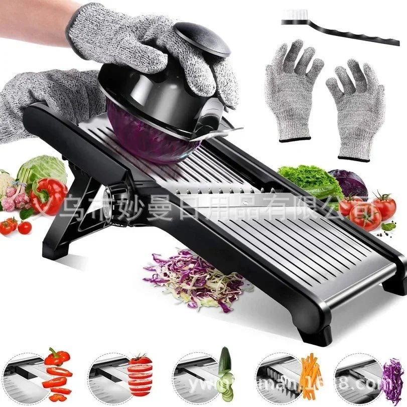 Mandoline De Cuisine Inox Réglable Coupe Légumes Multifonction
