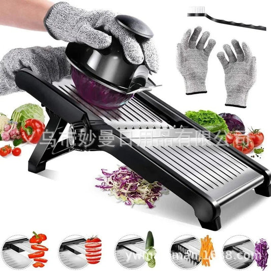Mandoline De Cuisine Inox Réglable Coupe Légumes Multifonction