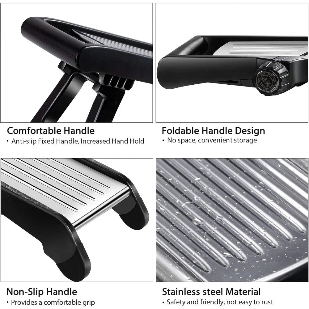 Mandoline Trancheuse | Réglable en acier inoxydable avec lame tranchante intégrée, coupe - légumes professionnel, Mandoline japonaise - ustensilesZ