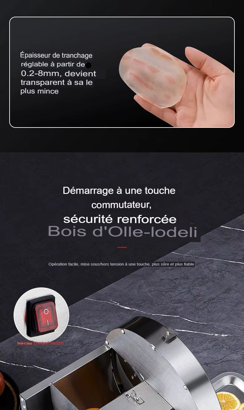 Trancheuse legumes electrique coupe legumes fruits epaissseur reglable