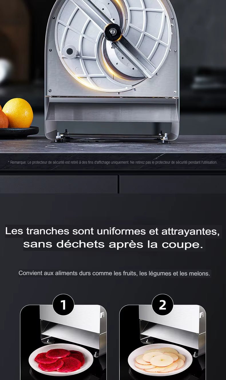 Trancheuse legumes electrique coupe legumes fruits sans dechets apres la coupe