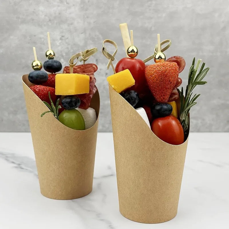 gobelet jettable decoration fruit brunch marron