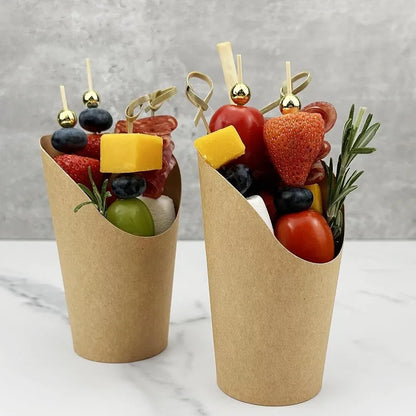 gobelet jettable decoration fruit brunch marron