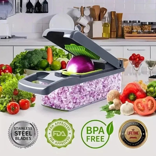 hachoir à légumes multifonctionnel grille poignée 