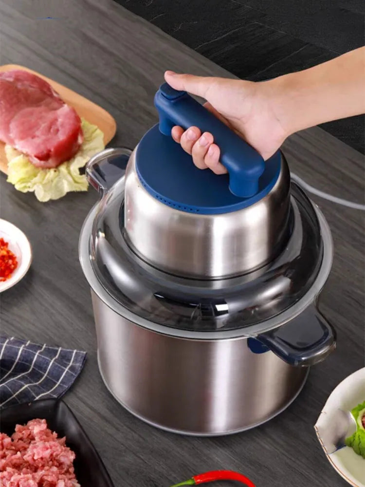 hachoir a viande electrique 8L Inox 1500W poignee de securite 