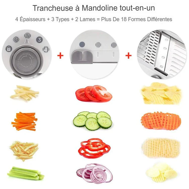 mandoline coupe-légume manuelle 12 taille de coupe.
