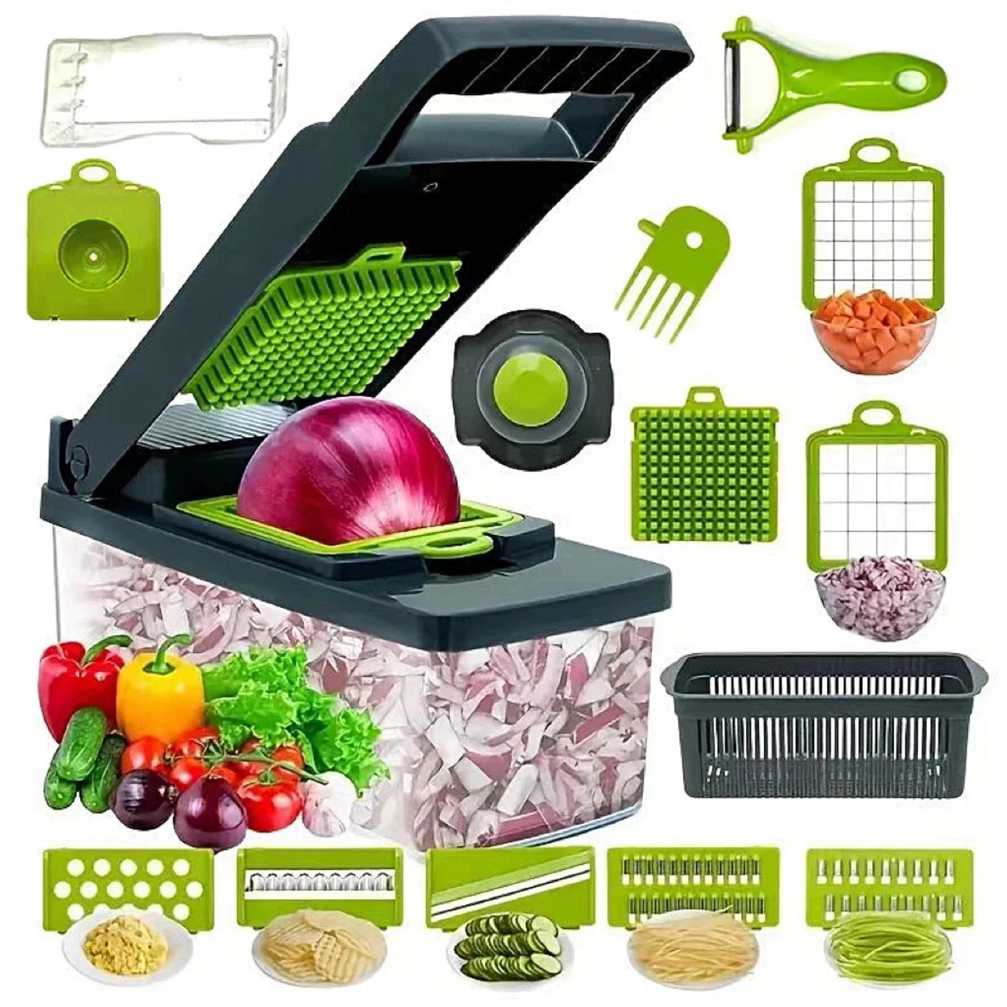 Coupe legume multifonctions 16 a 49 lames