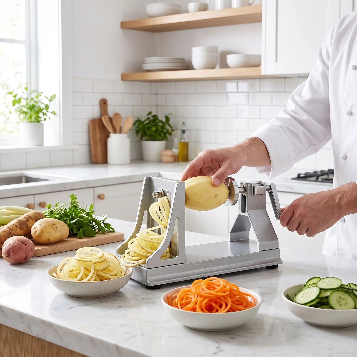 rape manuelle rotative pour legume fritte spirale pomme de terre