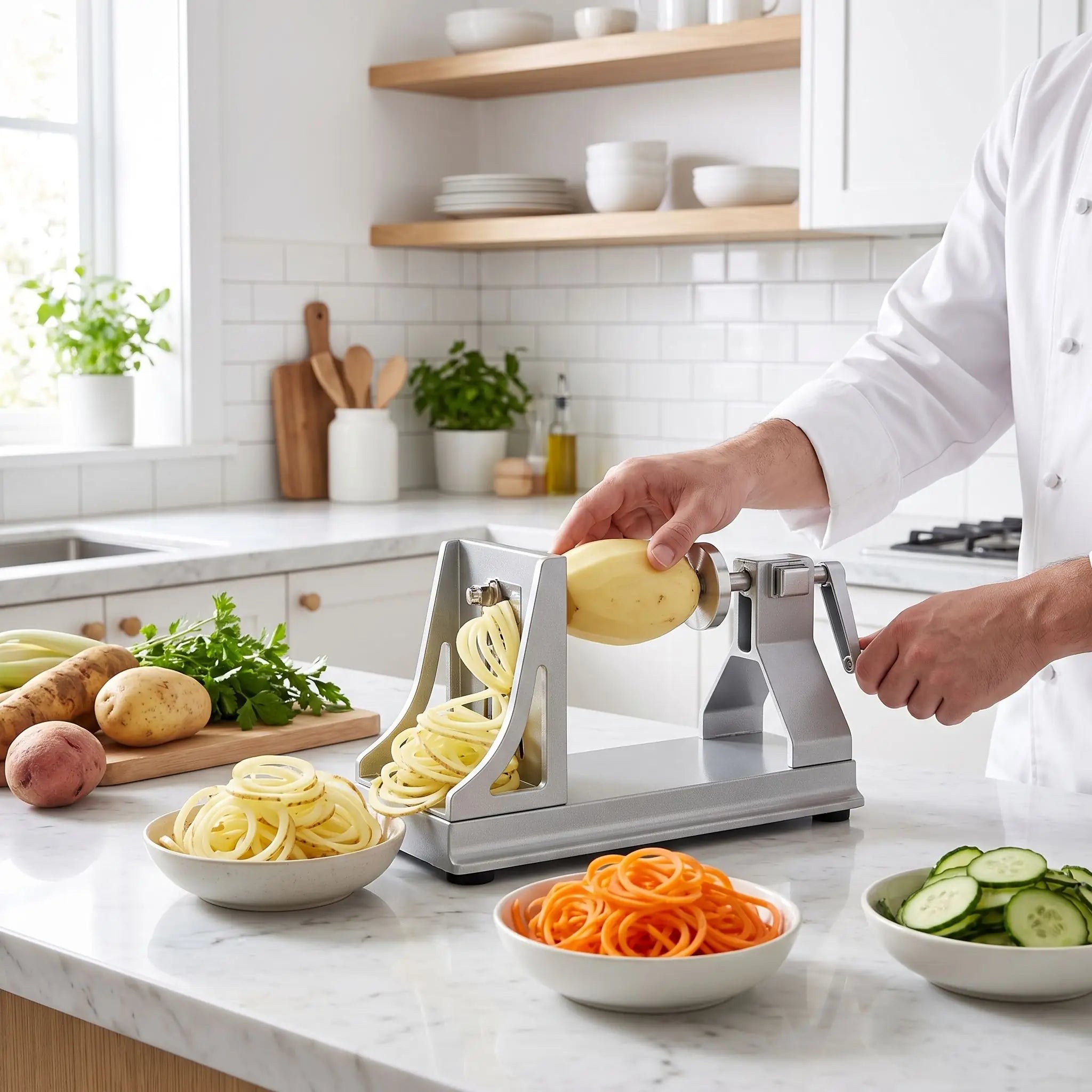 rape manuelle rotative pour legume fritte spirale pomme de terre