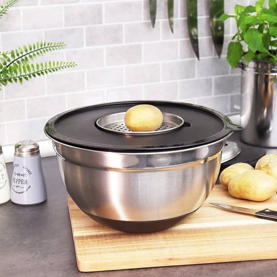 Saladier avec bol anti - déraprant ™ | râpe lame acier inoxydable - ustensilesZ